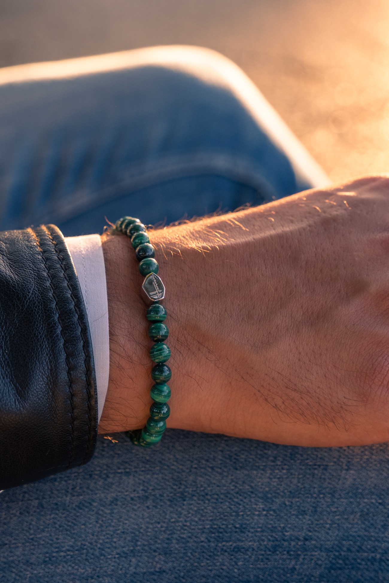 collana turchese pietre naturali heishi uomo